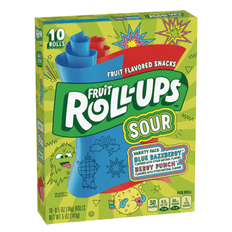 Fruit Roll-Ups Sour Blue Raspberry 141g